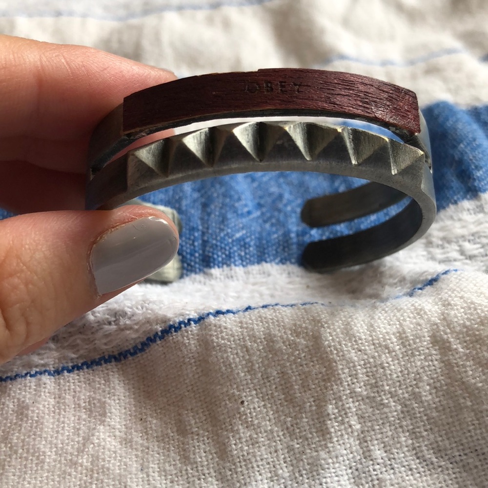 Obey metal adjustable bracelet